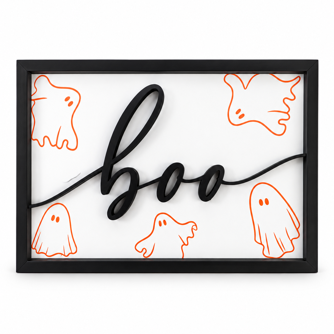 Boo with engraved ghosts sign