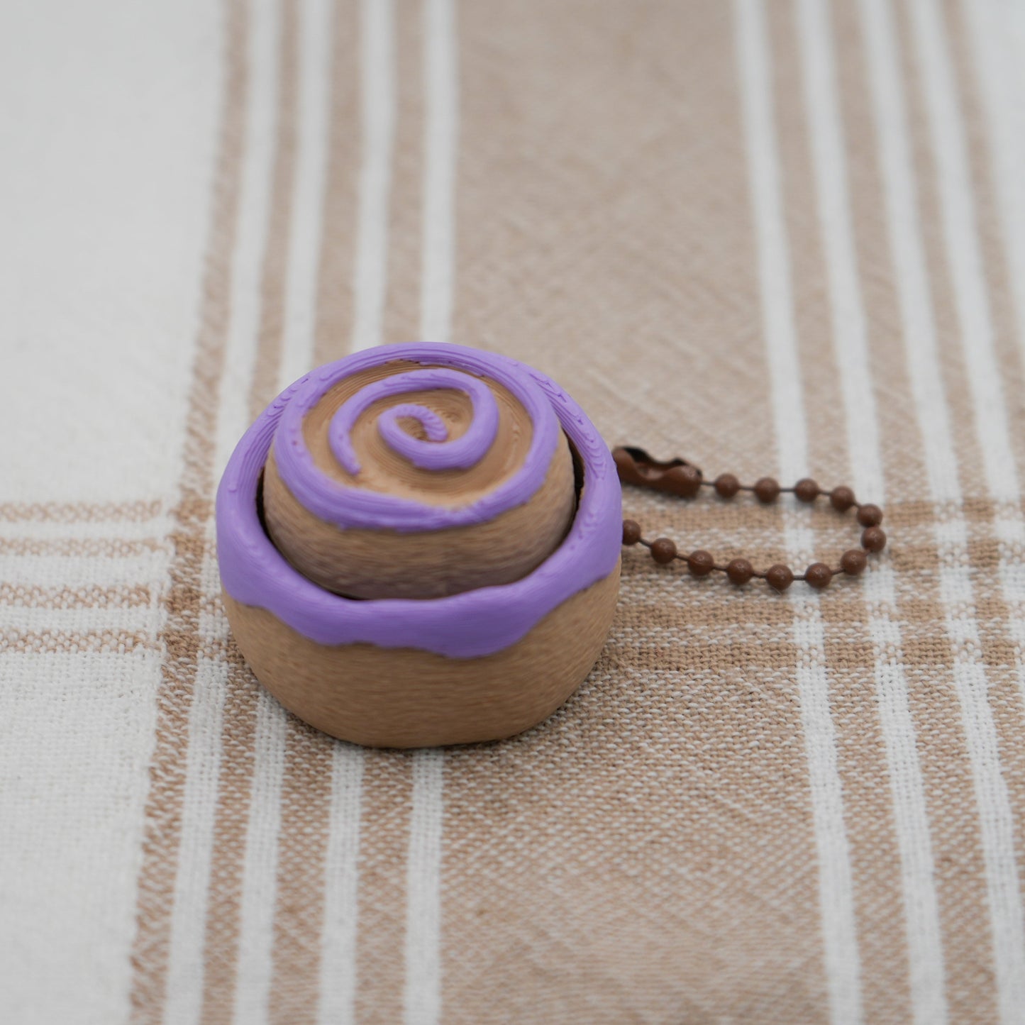 Ube Cinnamon Roll Keychain