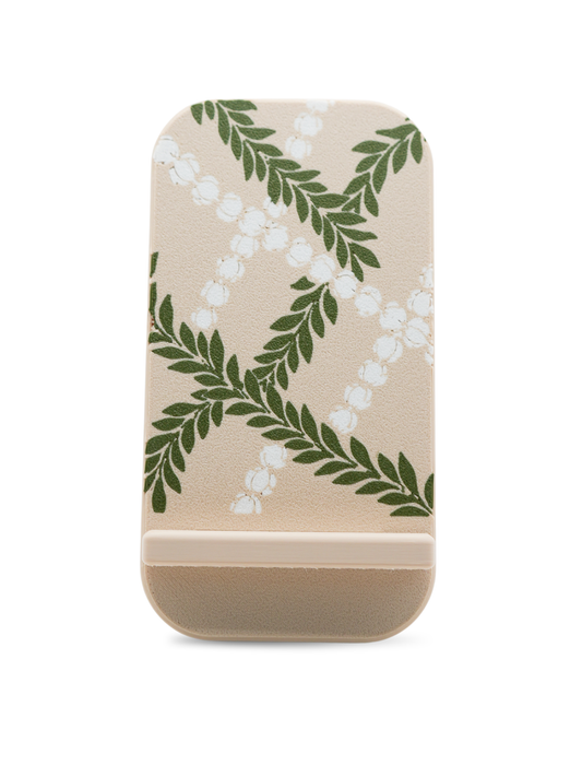 Ti Leaf & Pikake Lei Phone Holder