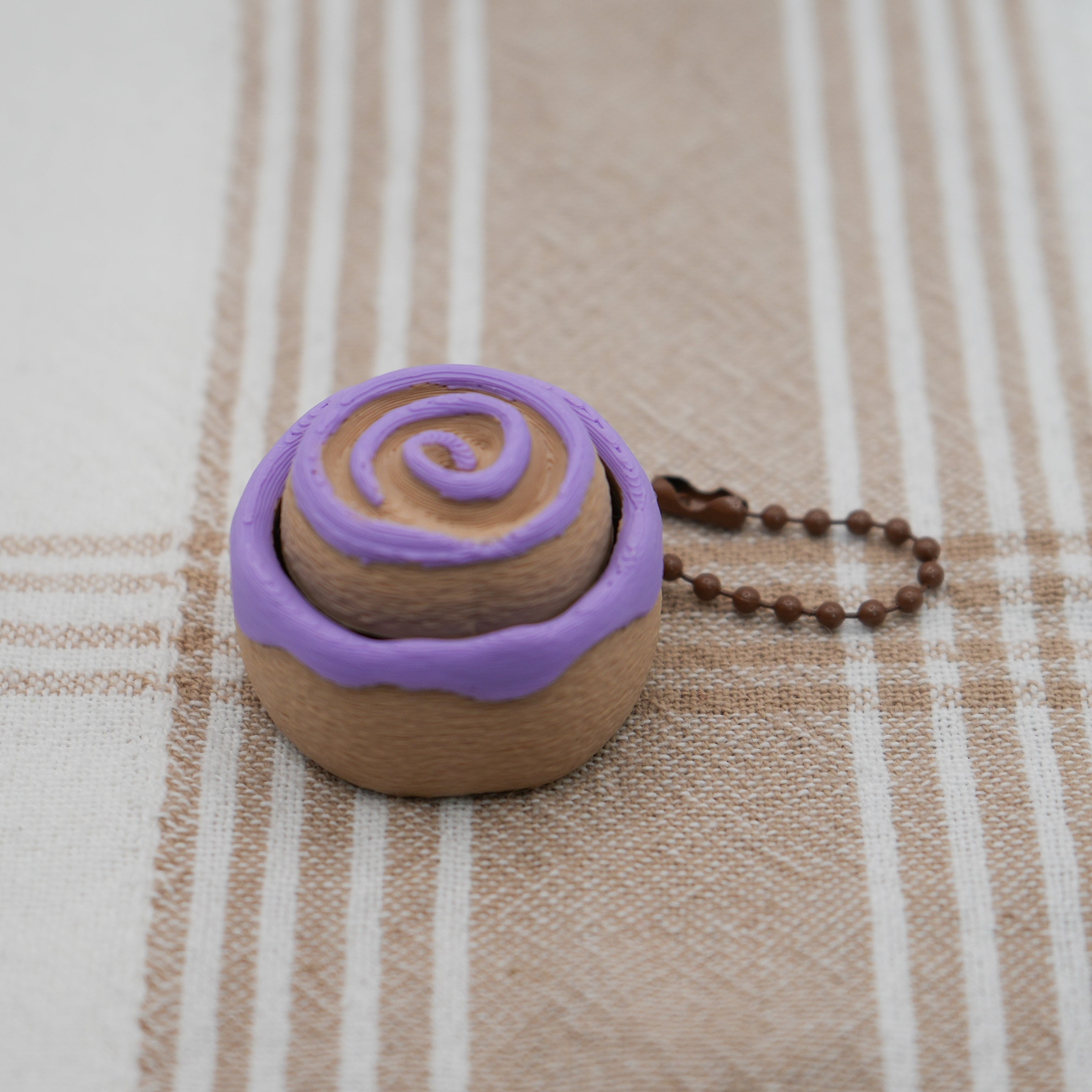Ube Cinnamon Roll Keychain