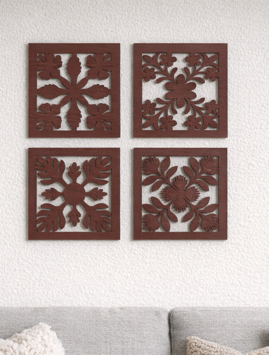 Wall Art - Rose Wood Set of 4