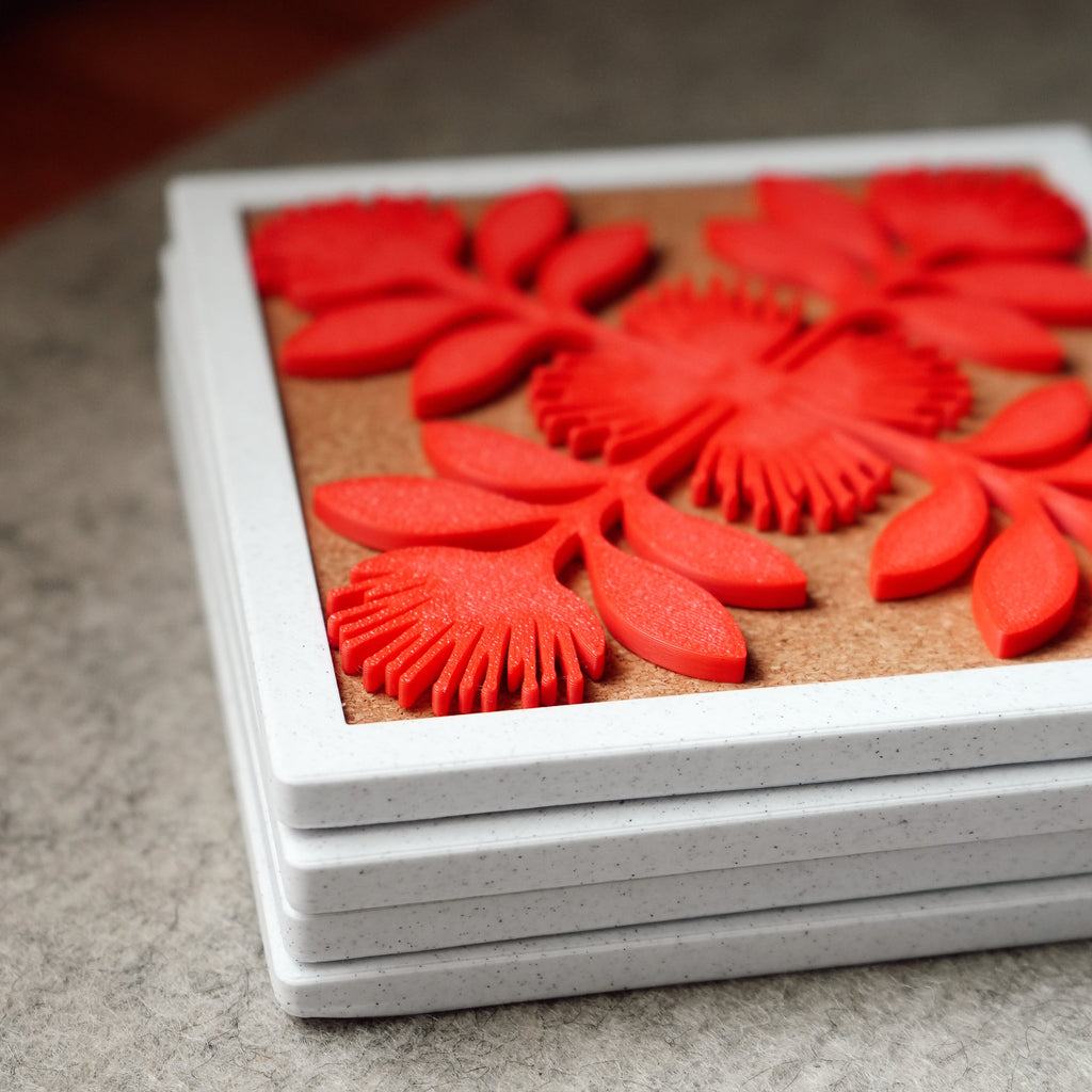 Hawaiian Quilt Coasters Marble