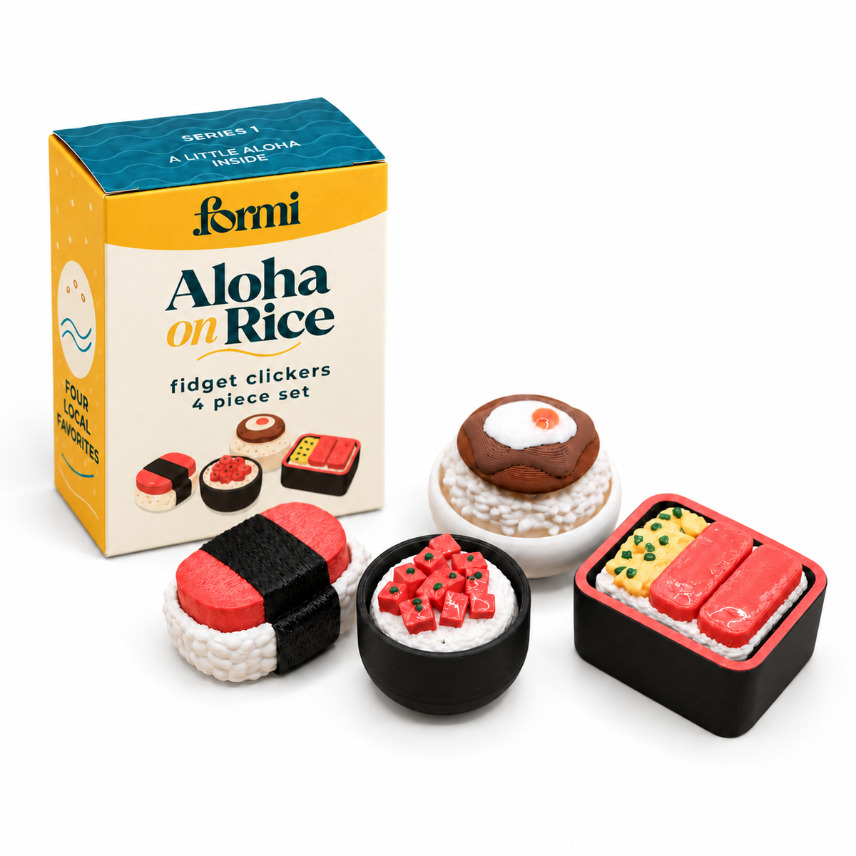 Aloha on Rice Fidget Clicker 4 piece set
