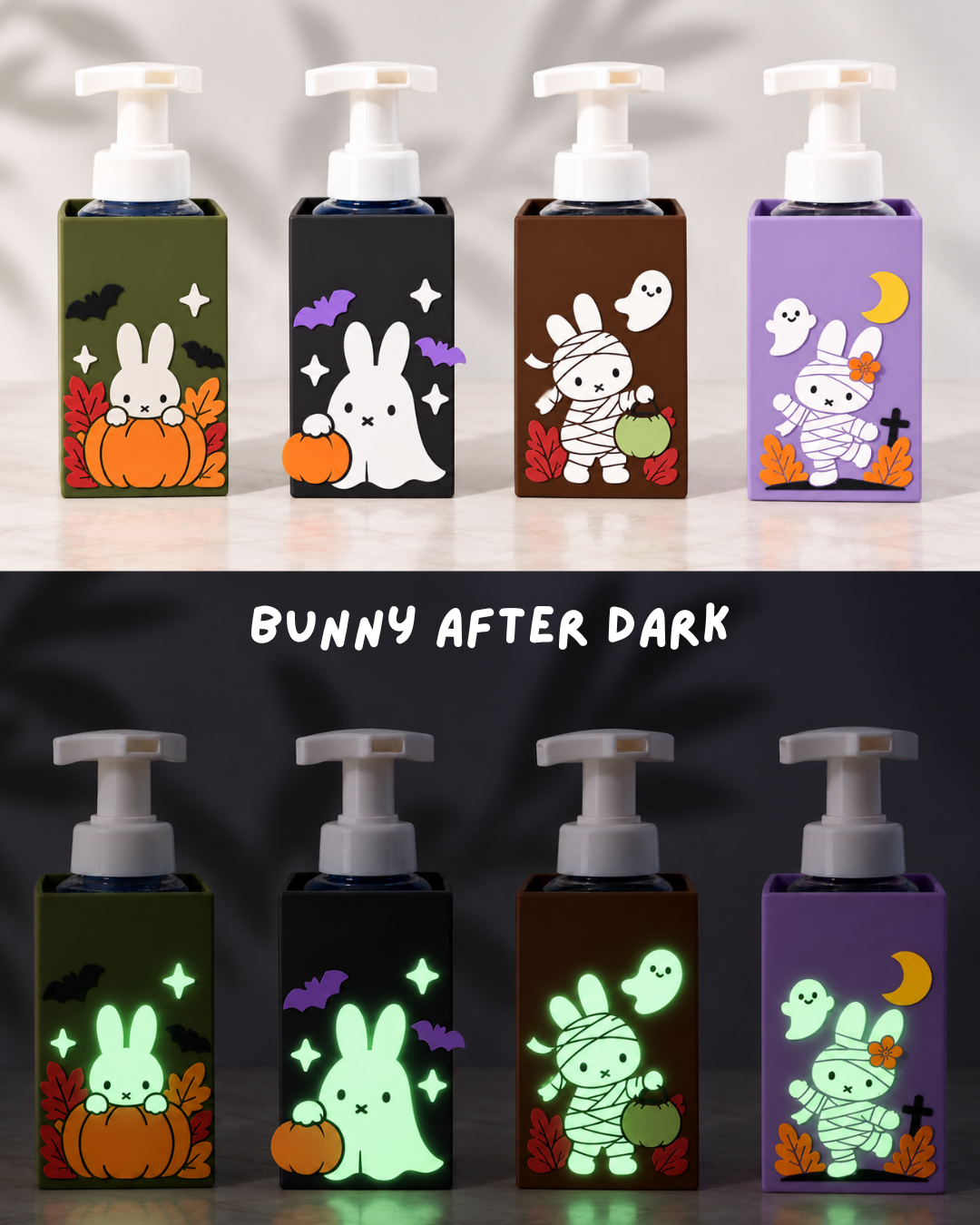 Bunny Glow in the dark Halloween Hand Soap Holders